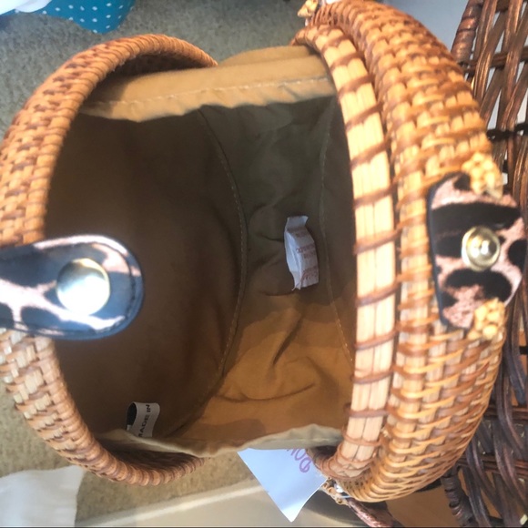 NWT Romeo Roma Wicker Bag Leopard Print - Picture 4 of 5